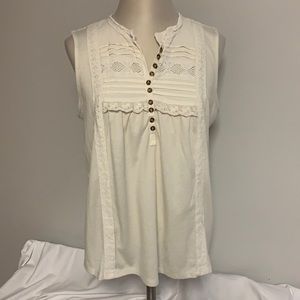 Maurices button down lace tank top XXL EUC